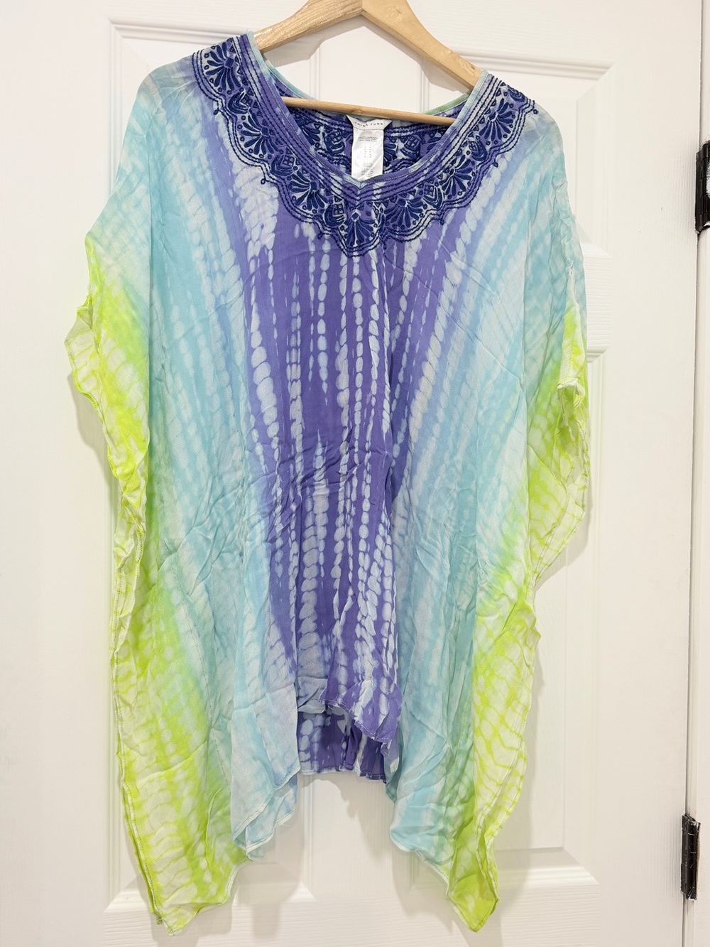 This is a Trina Turk Nomad Tie-Dye Tunic Swim Cover-Up size M